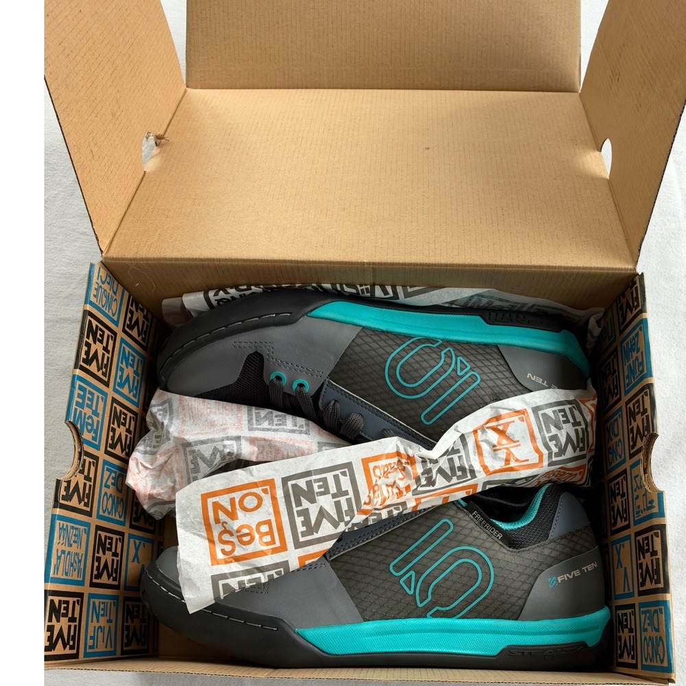 Five Ten Freerider Contact MTB Shoes Women 10 Grey Teal Excellent Condition